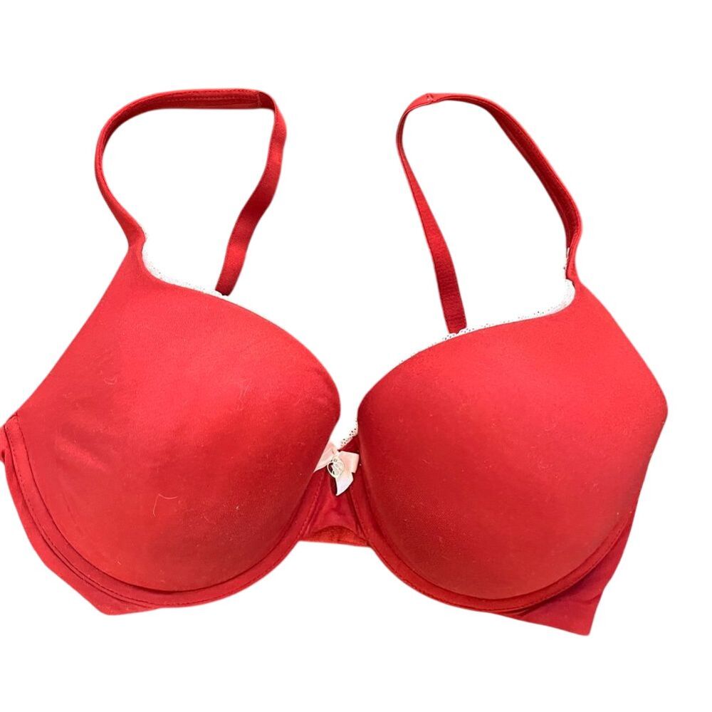 Victoria's Secret‎ Perfect Shape Red Padded T-Shirt Bra Body by Victoria 34DD